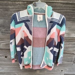 Billabong Multicolor Geometric Cardigan Size Small